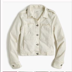 J Crew McGuire Agnelli Jean Jacket vanilla